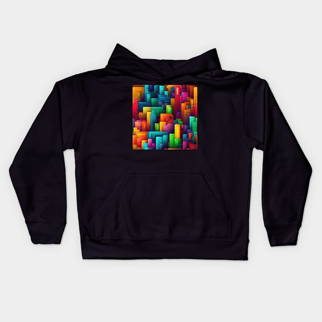 Pixel Art Repeating Pattern Kids Hoodie by Pixelyx